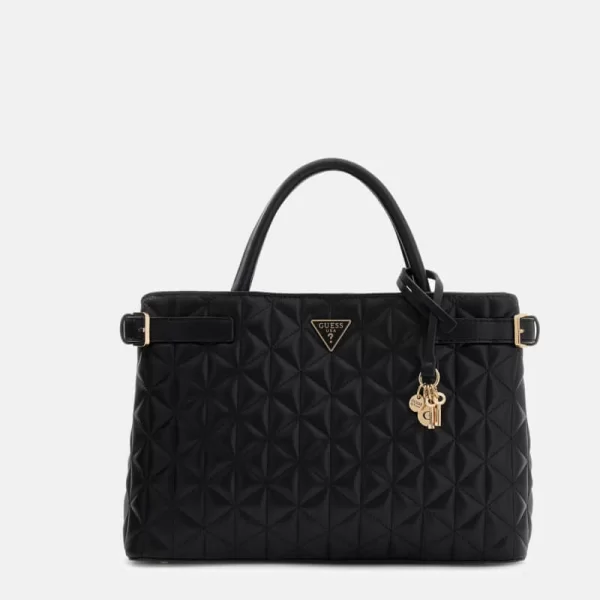 Guess GUESS PAISLEIGH GIRLFRIEND SATCHEL ΤΣΑΝΤΑ ΓΥΝΑΙΚΕΙΟ HWQG9883060 BLACK