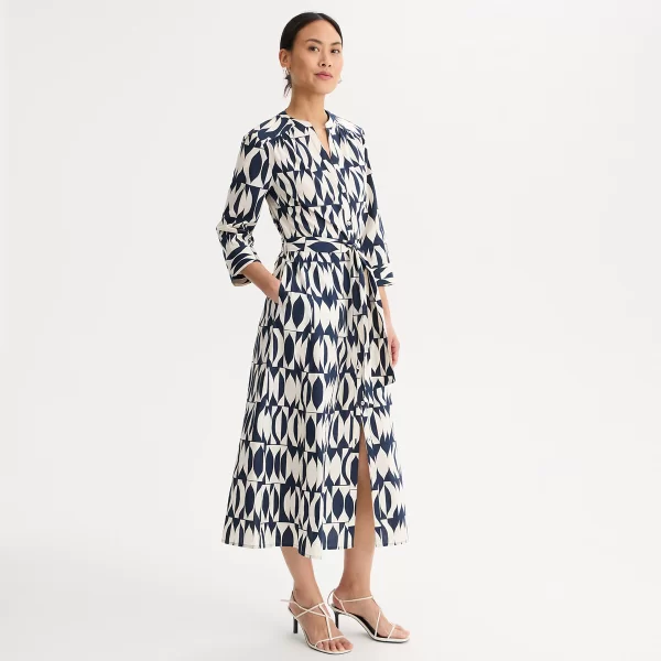 Μίντι φόρεμα με 3|4 μανίκια και εμπριμέ σχέδιο