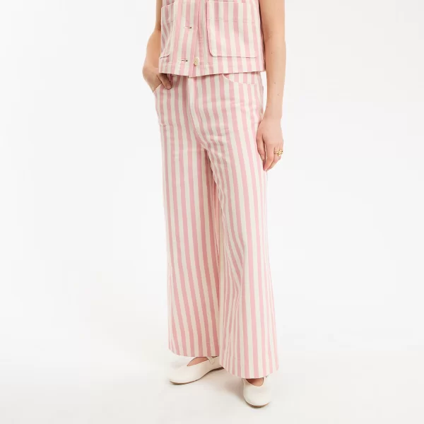 Ριγέ παντελόνι σε φαρδιά γραμμή