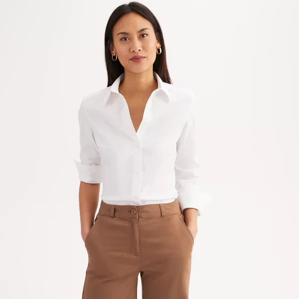 Πουκάμισο από ελαστικό βαμβάκι με μακριά μανίκια