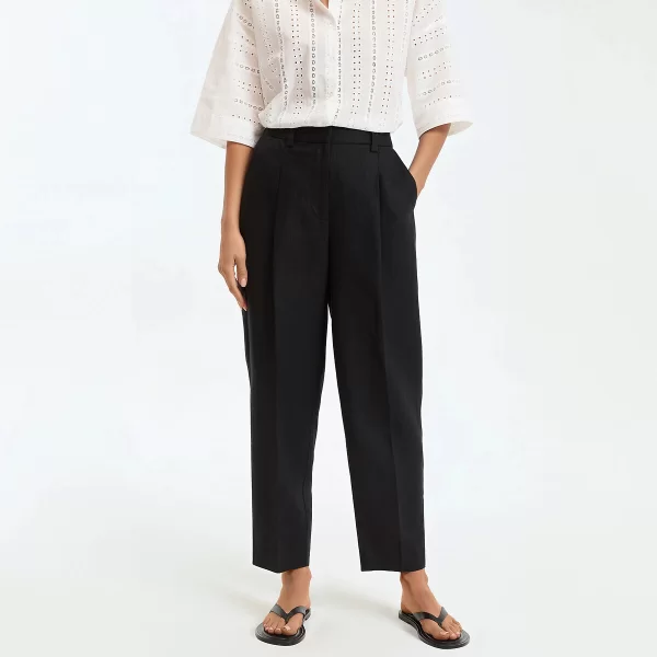 La Redoute Collections Παντελόνι cigarette με πιέτες από λινό