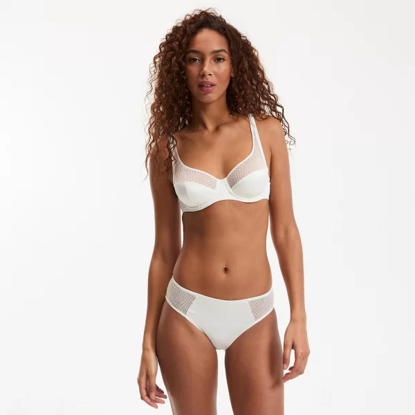 Ψηλόμεσο εσώρουχο από δαντέλα και ελαστικό σατέν FLORIA