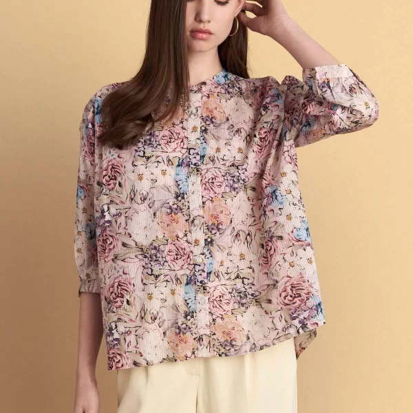 Πουκάμισο με abstract φλοράλ print - 5206179074049