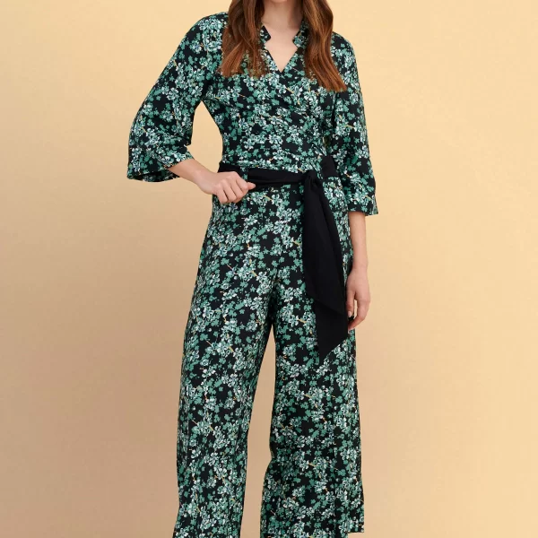 Ζιπ κιλότ φλοράλ με ζώνη - 5206179078832