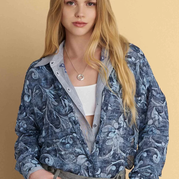 Πουκάμισο φλοράλ ημιδιαφανές - 5206179071253