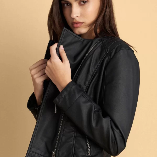 Μπουφάν δερματίνη biker - 5206179071086