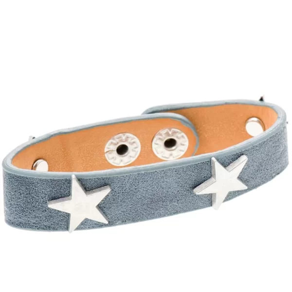 rock βραχιόλι leather stars