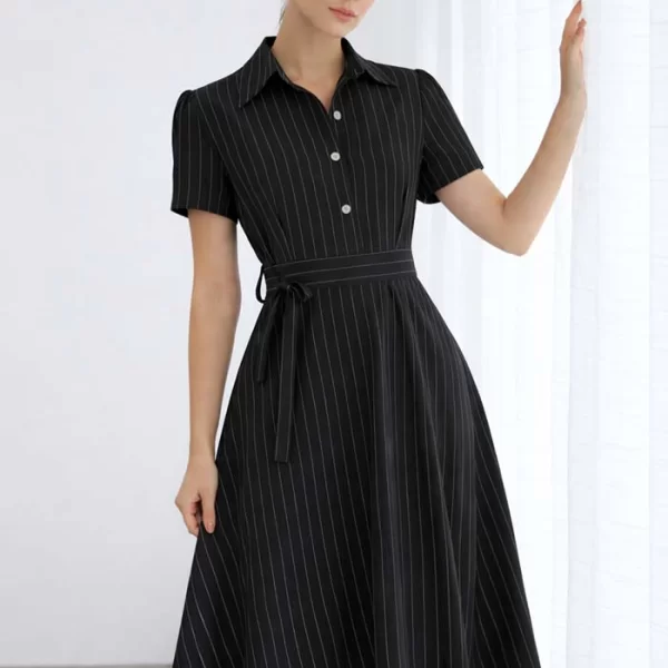 chic ριγέ φόρεμα Dorothy μαύρο