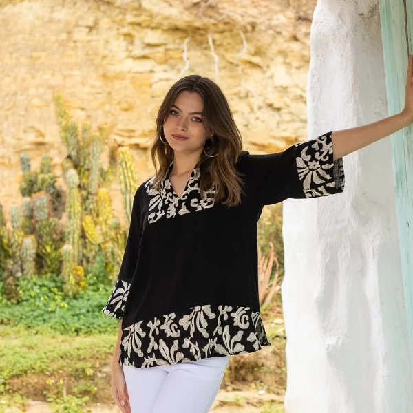 ΜΠΛΟΥΖΑ ΛΙΝΗ ΜΕ ΚΕΝΤΗΜΑ ΜΑΥΡΟ