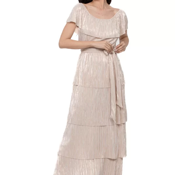 AXNARI ΦΟΡΕΜΑ PLUS SIZE ΠΛΙΣΕ ΜΕΤΑΛΙΖΕ ΜΕ ΒΟΛΑΝ ΧΡΥΣΟ ΧΡΥΣΟ