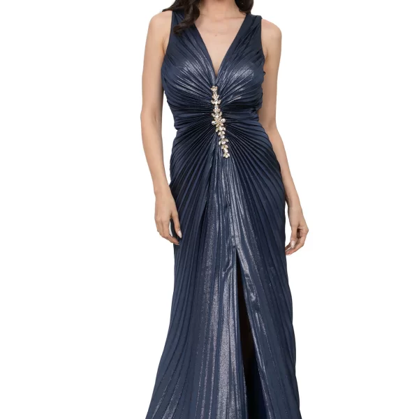 ΦΟΡΕΜΑ PLUS SIZE GLOSSY ΠΛΙΣΕ ΜΠΛΕ ΜΠΛΕ