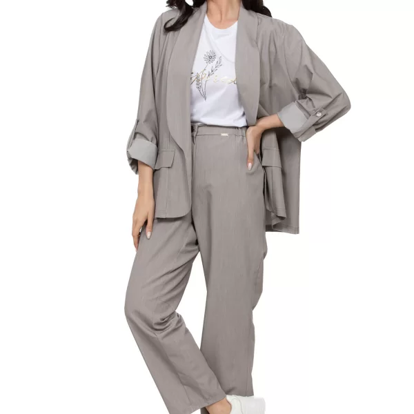 ΠΑΝΤΕΛΟΝΙ PLUS SIZE ΓΚΡΙ ΜΕ ΛΑΣΤΙΧΟ ΓΚΡΙ