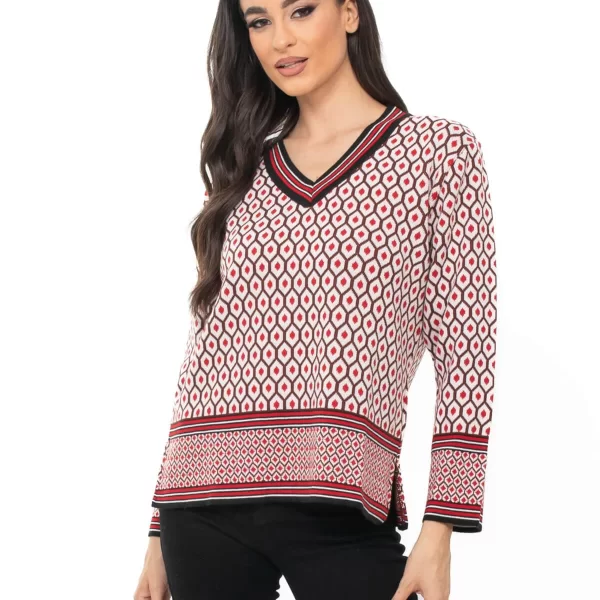 ΜΠΛΟΥΖΑ ΠΛΕΚΤΗ ΣΕ V ΛΑΙΜΟΚΟΨΗ ΚΟΚΚΙΝΗ ΚΟΚΚΙΝΟ