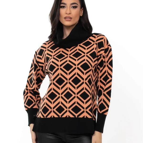 AXNARI ΜΠΛΟΥΖΑ ΠΛΕΚΤΗ ΜΕ ΞΕΧΥΛΩΤΟ ΓΙΑΚΑ ΚΑΙ ΜΟΤΙΒΑ ΣΟΜΟΝ ΣΟΜΟΝ