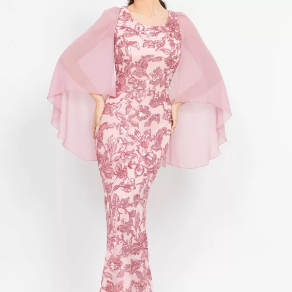 ΦΟΡΕΜΑ PLUS SIZE ΜΑΚΡΥ ΠΑΓΙΕΤΑ ΜΕ ΜΟΥΣΕΛΙΝΑ ΡΟΖ