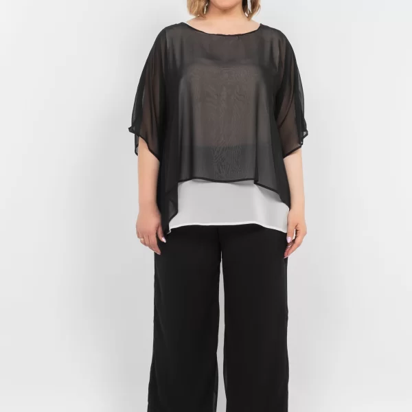 ΠΑΝΤΕΛΟΝΙ PLUS SIZE ΜΟΥΣΕΛΙΝΑ ΜΑΥΡΗ ΜΑΥΡΟ