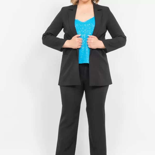 ΣΑΚΑΚΙ PLUS SIZE BLAZER ΜΑΥΡΟ ΜΑΥΡΟ