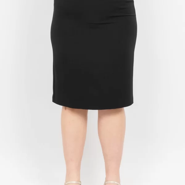 ΦΟΥΣΤΑ PLUS SIZE ΜΙΝΤΙ ΨΗΛΟΜΕΣΗ PENCIL ΜΑΥΡΟ