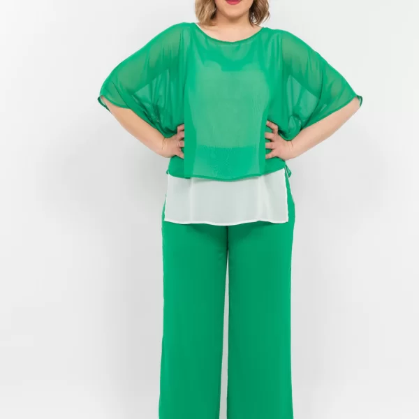 ΠΑΝΤΕΛΟΝΙ PLUS SIZE ΜΟΥΣΕΛΙΝΑ ΠΡΑΣΙΝΗ ΠΡΑΣΙΝΟ