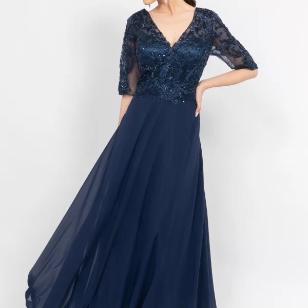 ΦΟΡΕΜΑ PLUS SIZE ΜΑΚΡΥ ΜΟΥΣΕΛΙΝΑ ΜΠΛΕ