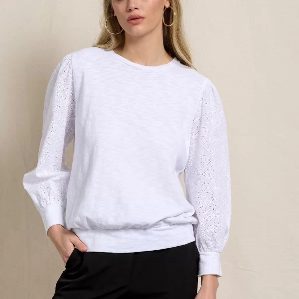 ΜΠΛΟΥΖΑ ΜΕ ΜΠΡΟΝΤΕΡΙ ΜΑΝΙΚΙ ΛΕΥΚΟ