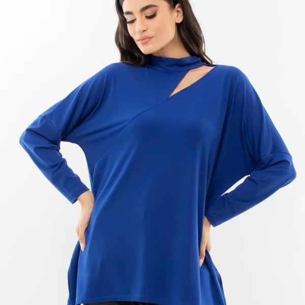 ΜΠΛΟΥΖΑ ΕΛΑΣΤΙΚΗ ΜΕ ΑΝΟΙΓΜΑ ΜΠΛΕ ΡΟΥΑ