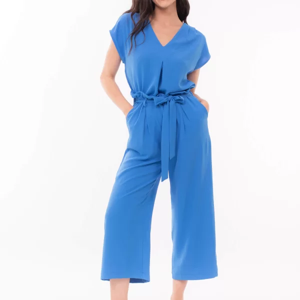 ΜΠΛΟΥΖΑ ΜΕ V ΛΑΙΜΟΚΟΨΗ ΜΠΛΕ ΡΟΥΑ ΜΠΛΕ ΡΟΥΑ