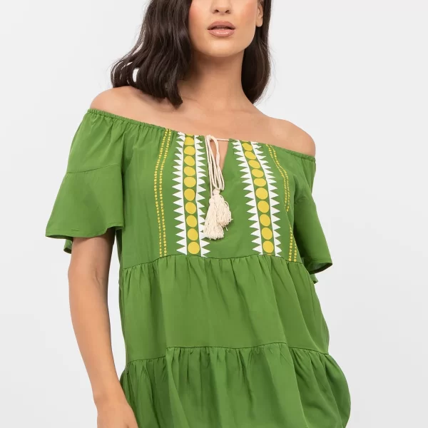 AXNARI ΜΠΛΟΥΖΑ ΚΟΝΤΟΜΑΝΙΚΗ ΜΕ ΤΥΠΩΜΑ ΠΡΑΣΙΝΗ ΠΡΑΣΙΝΟ