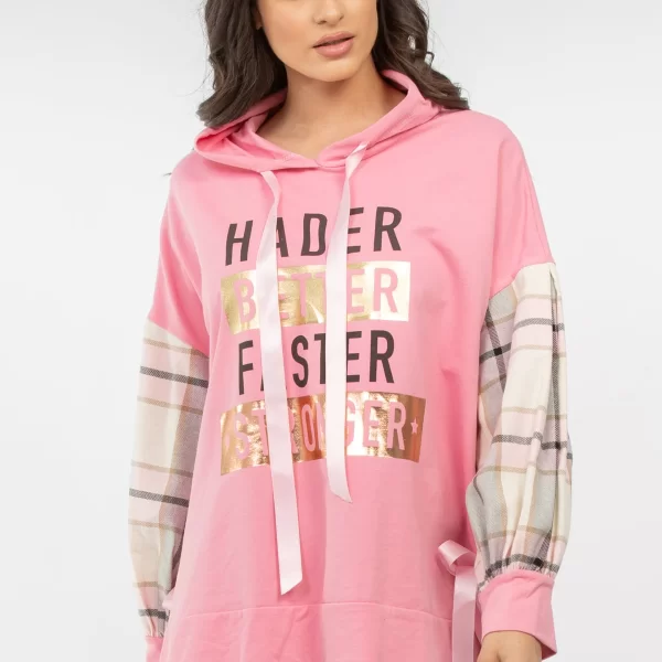 ΜΠΛΟΥΖΑ ΦΟΥΤΕΡ OVERSIZE ΜΕ ΚΑΡΟ ΜΑΝΙΚΙΑ t21274r ΡΟΖ