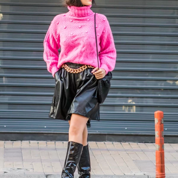 ΒΕΡΜΟΥΔΑ ΔΕΡΜΑΤΙΝΗ ΜΕ ΑΠΟΣΠΩΜΕΝΗ ΑΛΥΣΙΔΑ t177 ΜΑΥΡΟ