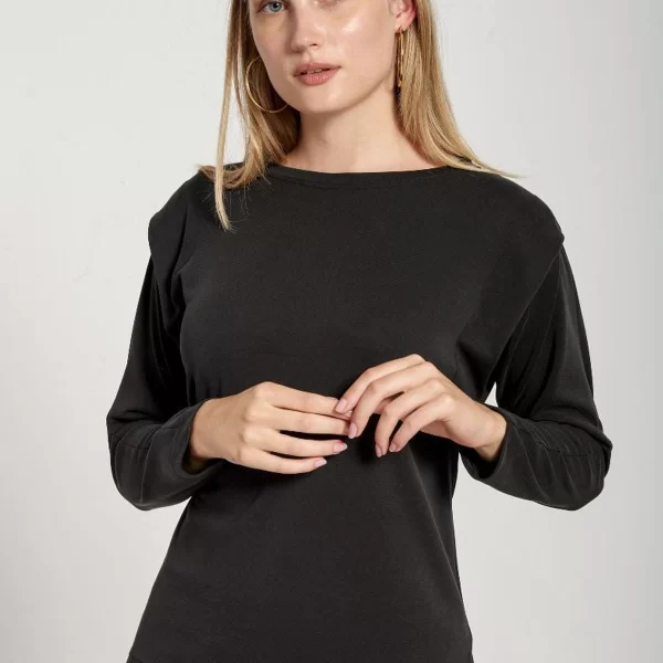 ΜΠΛΟΥΖΑ ΜΑΚΡΥΜΑΝΙΚΗ ΜΕ ΛΕΠΤΟΜΕΡΕΙΑ ΠΙΕΤΑΣ ΣΤΟ ΜΑΝΙΚΙ ax40146 ΜΑΥΡΟ