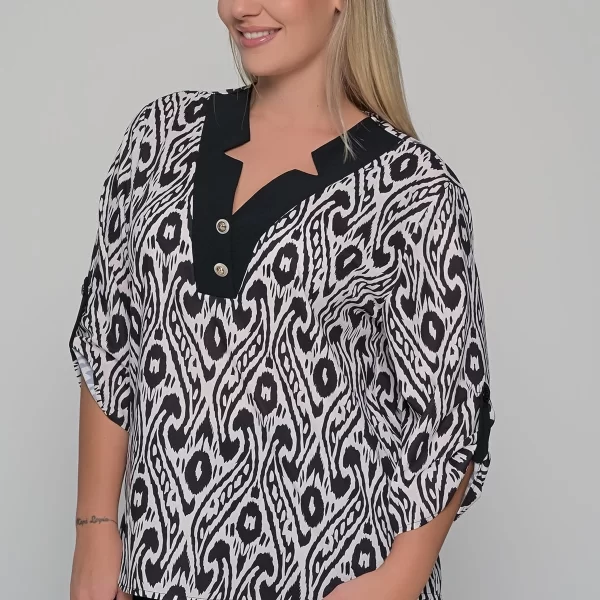 ΜΠΛΟΥΖΑ ΜΕ V ΛΑΙΜΟΚΟΨΗ ΑΣΠΡΟΜΑΥΡΟ