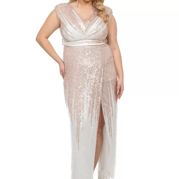 ΦΟΡΕΜΑ PLUS SIZE ΠΑΓΕΤΑ ΔΙΧΡΩΜΟ ΛΕΥΚΟ