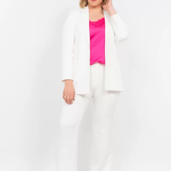 ΣΑΚΑΚΙ PLUS SIZE BLAZER ΛΕΥΚΟ ΛΕΥΚΟ