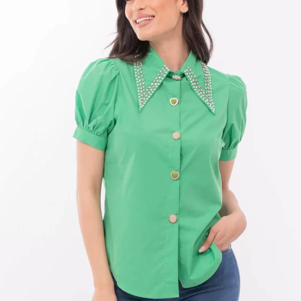 AXNARI ΠΟΥΚΑΜΙΣΟ ΒΑΜΒΑΚΕΡΟ ΜΕ ΠΕΡΛΕΣ ΠΡΑΣΙΝΟ ΠΡΑΣΙΝΟ