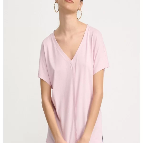 ΜΠΛΟΥΖΑ COTTON/MODAL ΜΕ ΚΟΝΤΟ ΜΑΝΙΚΙ ΡΟΖ