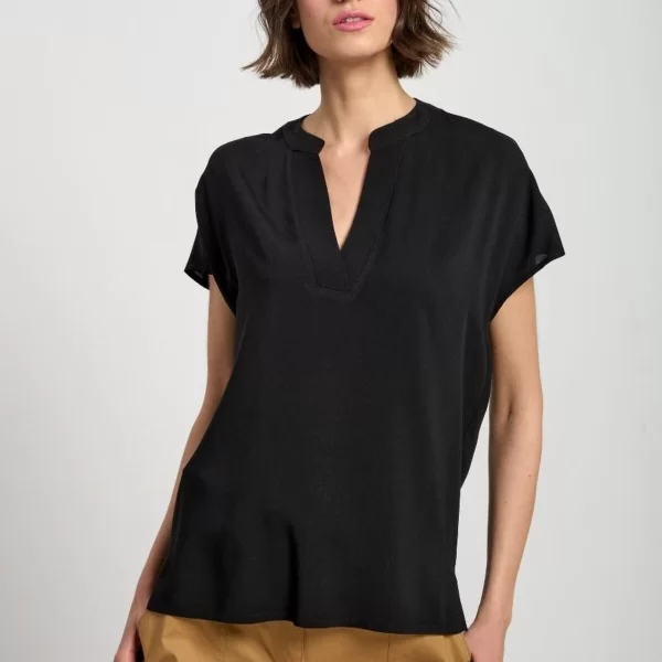 ΜΠΛΟΥΖΑ ΜΟΝΟΧΡΩΜΗ BASIC ΒΙΣΚΟΖ ΜΑΥΡΟ