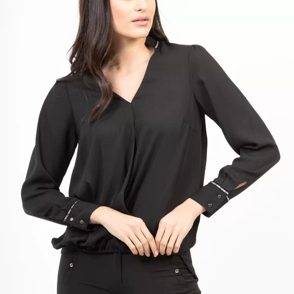 ΜΠΛΟΥΖΑ ΚΡΟΥΑΖΕ ΜΕ ΛΑΣΤΙΧΟ ΜΠΡΟΣΤΑ axd201m ΜΑΥΡΟ