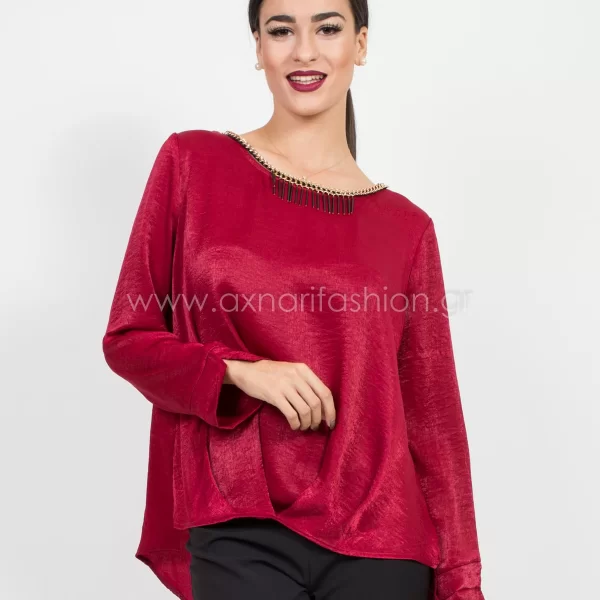 ΜΠΛΟΥΖΑ ΑΣΥΜΜΕΤΡΗ ΜΕ ΚΟΛΙΕ ax11024676 ΓΚΡΙ