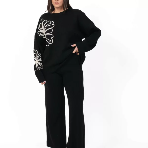 ΣΕΤ ΠΛΕΚΤΟ ΜΕ ΜΟΤΙΦ ΜΑΥΡΟ ΜΑΥΡΟ