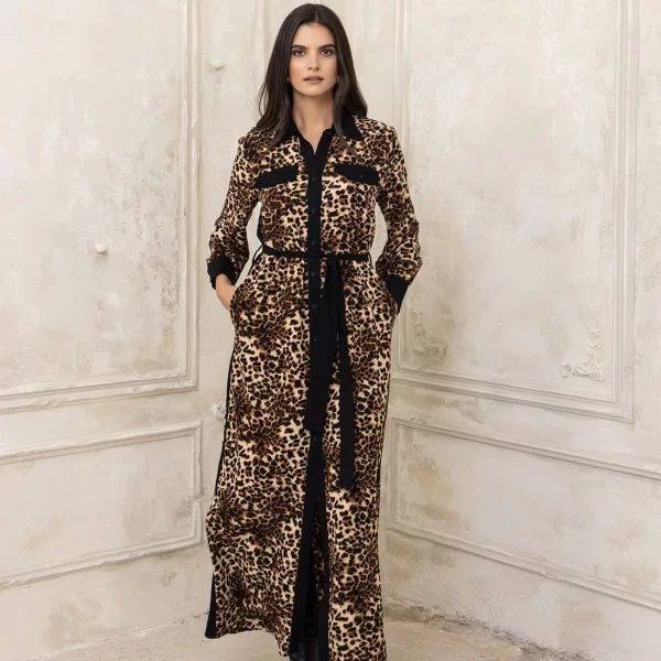 ΦΟΡΕΜΑ PLUS SIZE ΣΕΜΙΖΙΕ ΜΑΚΡΥ ΛΕΟΠΑΡ ANIMAL