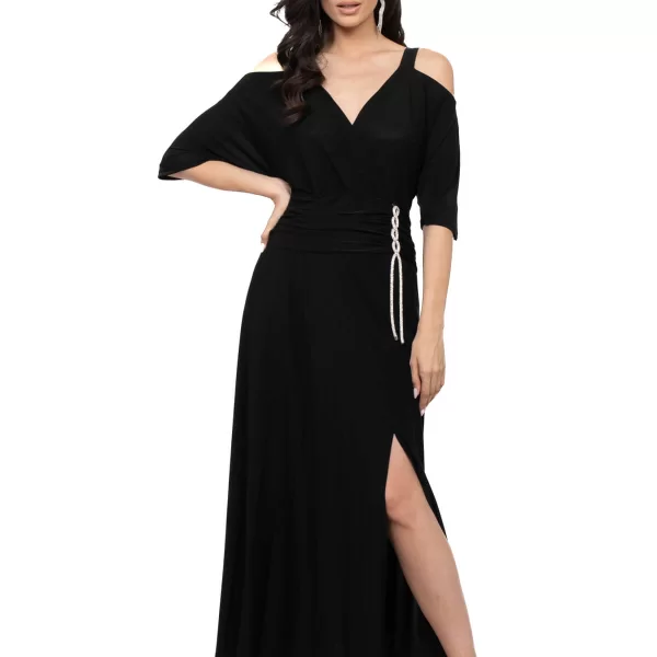 ΦΟΡΕΜΑ PLUS SIZE ΕΛΑΣΤΙΚΟ ΜΕ ΣΟΥΡΑ ΜΑΥΡΟ ΜΑΥΡΟ