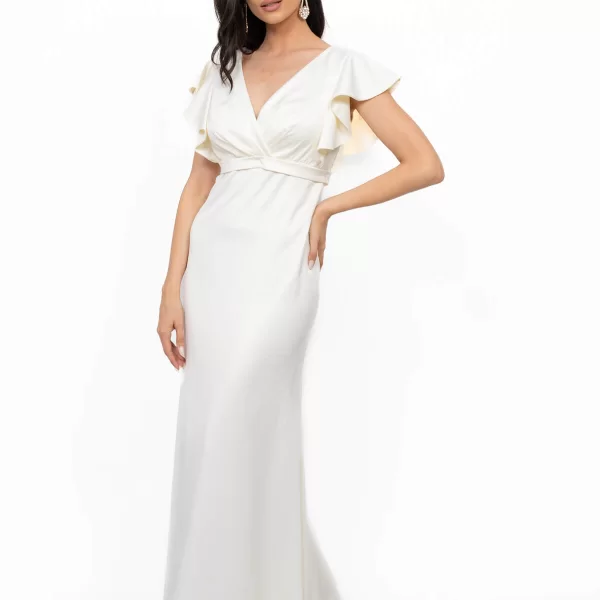 ΦΟΡΕΜΑ PLUS SIZE BRIDAL ΣΑΤΕΝ ΕΚΡΟΥ