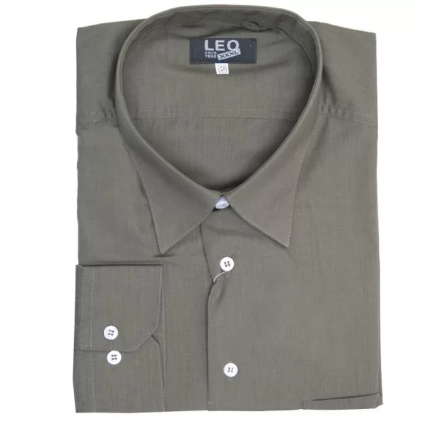 Πουκάμισο μονόχρωμο μακρυμάνικο - ΧΑΚΙ