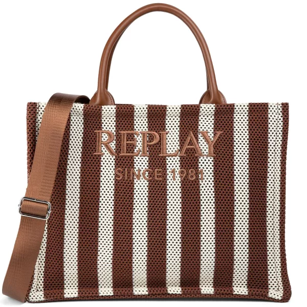 REPLAY ριγέ τσάντα ώμου FW3836