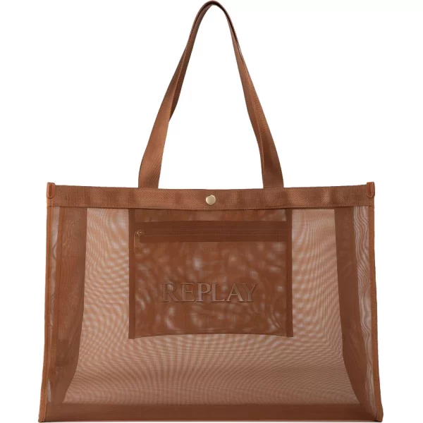 REPLAY καφέ shopping bag FW3727