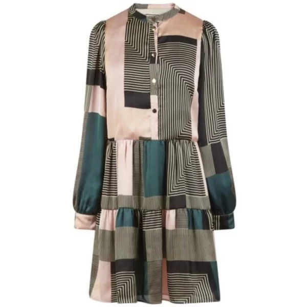 Κοντά Φορέματα Naf Naf THNR 37 VERT/ROSE