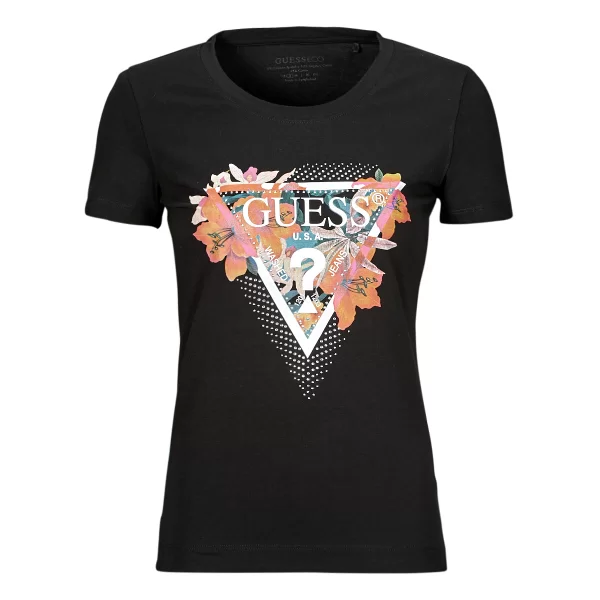 T-shirt με κοντά μανίκια Guess TROPICAL TRIANGLE