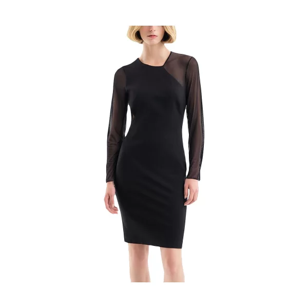 Access Fashion Φορέματα Access Fashion SEE THROUGH LONGSLEEVE MIDI DRESS WOMEN ACCESS