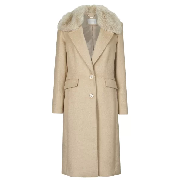 Παλτό Guess NANCY FIT COAT FAUX FUR COLLAR